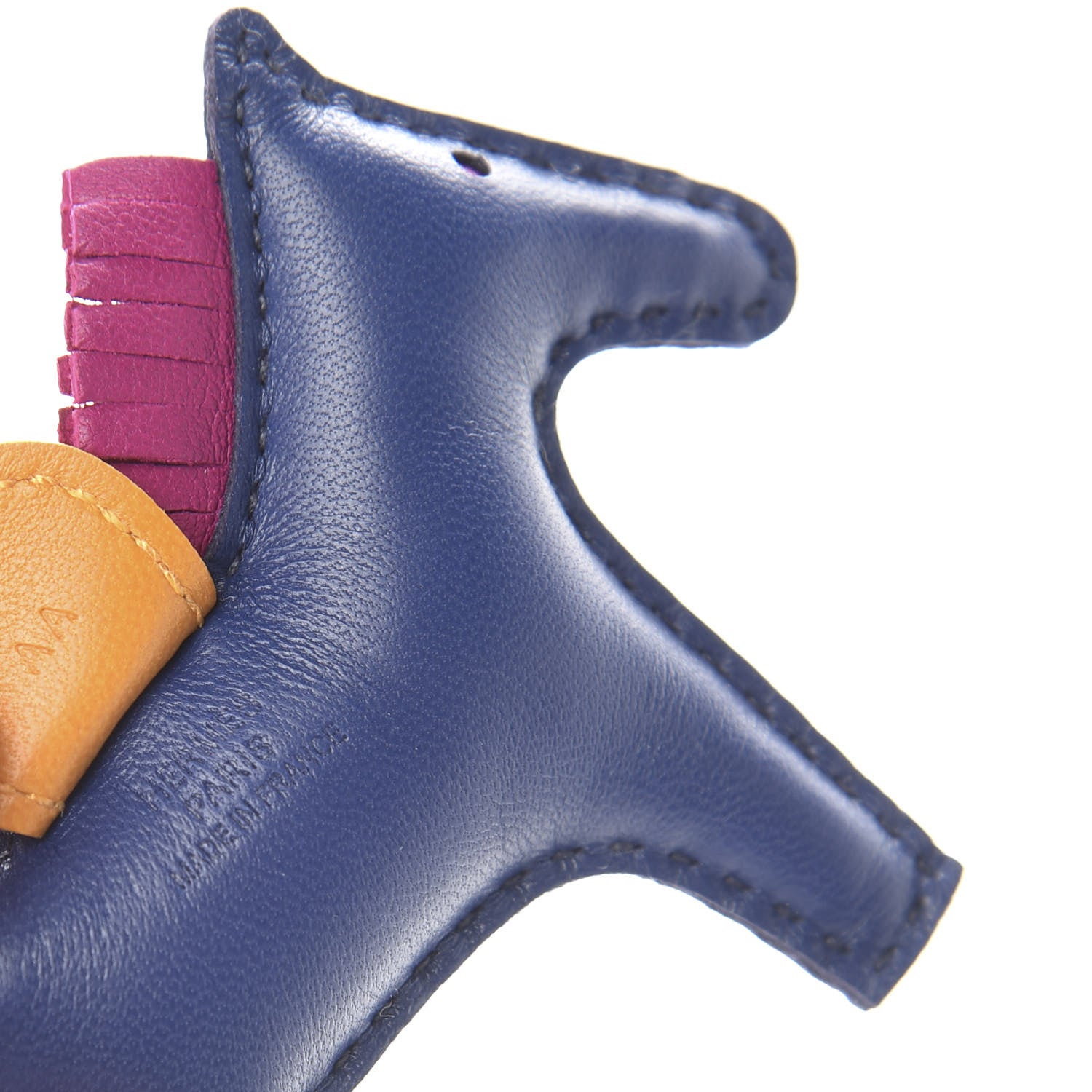 Hermes Milo Lambskin Grigri Rodeo Horse Bag Charm PM Bleu Saphir Rose Pourpre Bouton D'Or 3 of 5