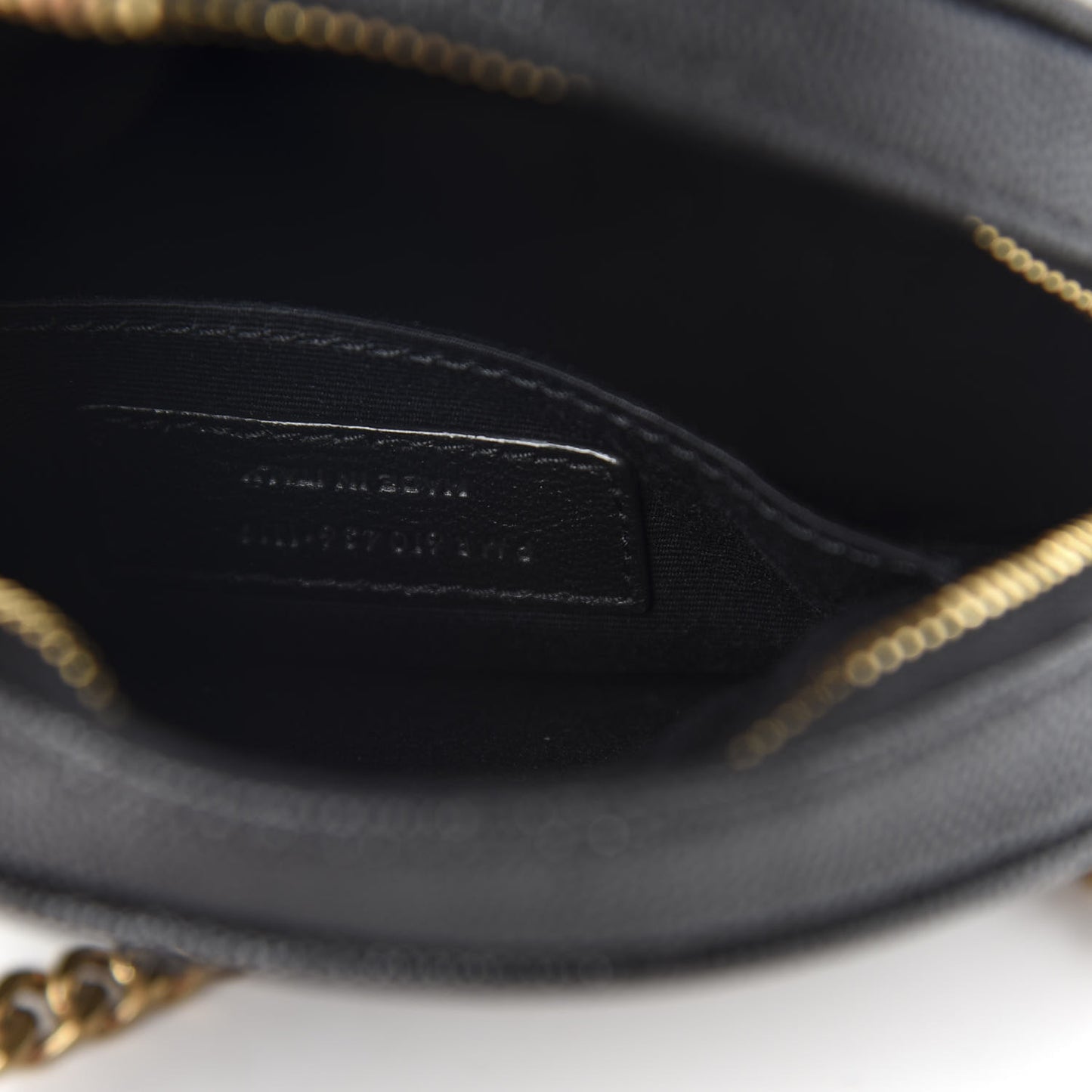 Grain De Poudre Matelasse Chevron Quilted Round Vinyle Camera Bag Black