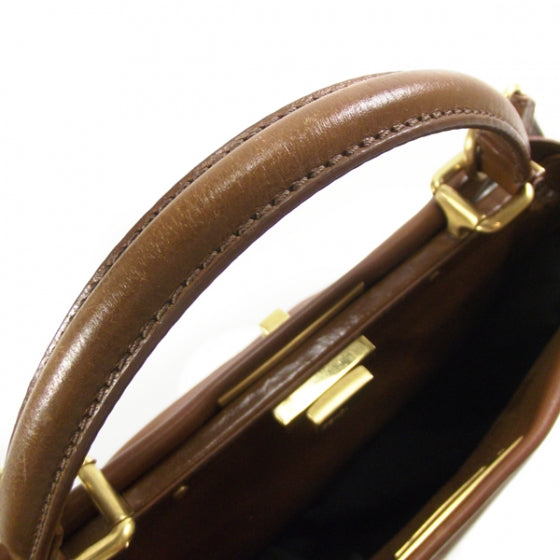 Fendi Vitello Saddle Medium Peekaboo Iconic Satchel Moro 5 of 11
