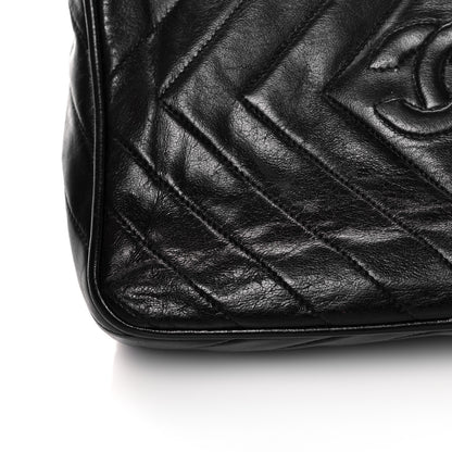 Chanel Lambskin Chevron Quilted Tassel Camera Case Black 13 of 14