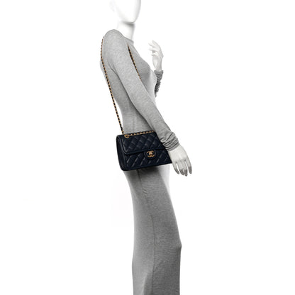 Chanel Caviar Quilted Medium Sweet Classic Flap Navy Blue 2 of 10