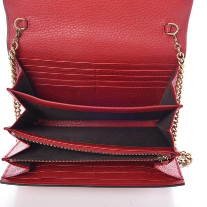 Gucci Calfskin GG Marmont Chain Wallet Vulcanic Red 5 of 12
