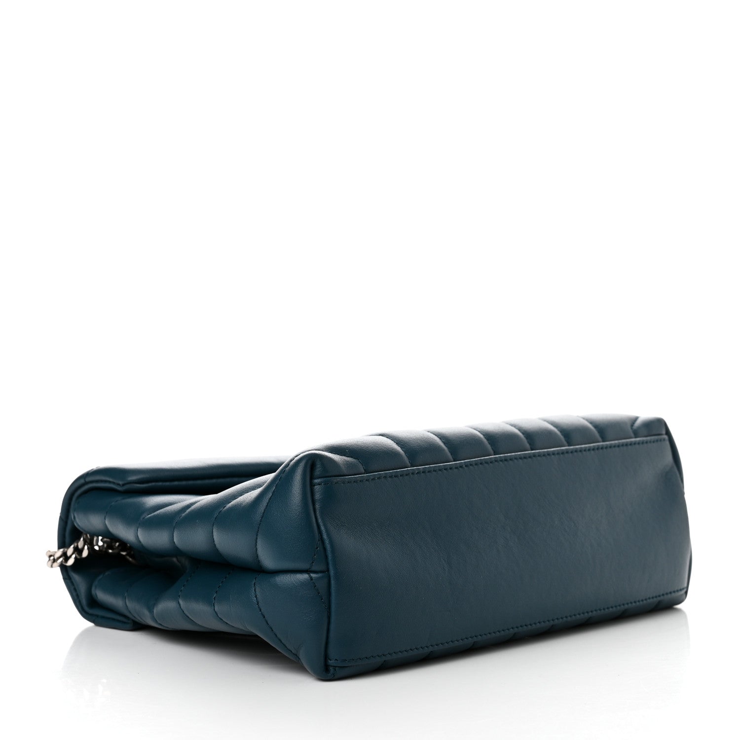 Saint Laurent SAINT LAURENT Calfskin Y Quilted Monogram Small Loulou Chain Satchel Green 4 of 14