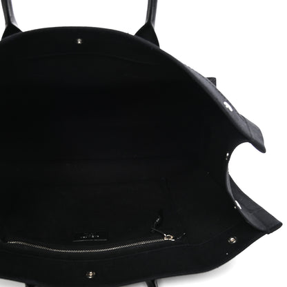 Saint Laurent Linen Calfskin Rive Gauche Tote Black 4 of 4