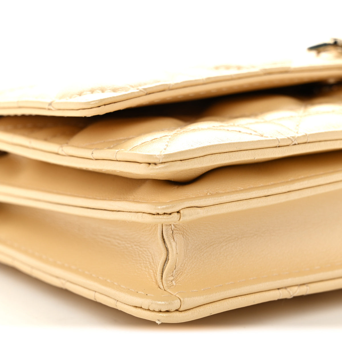 Metallic Lambskin Cannage Mini My Dior Bag Beige