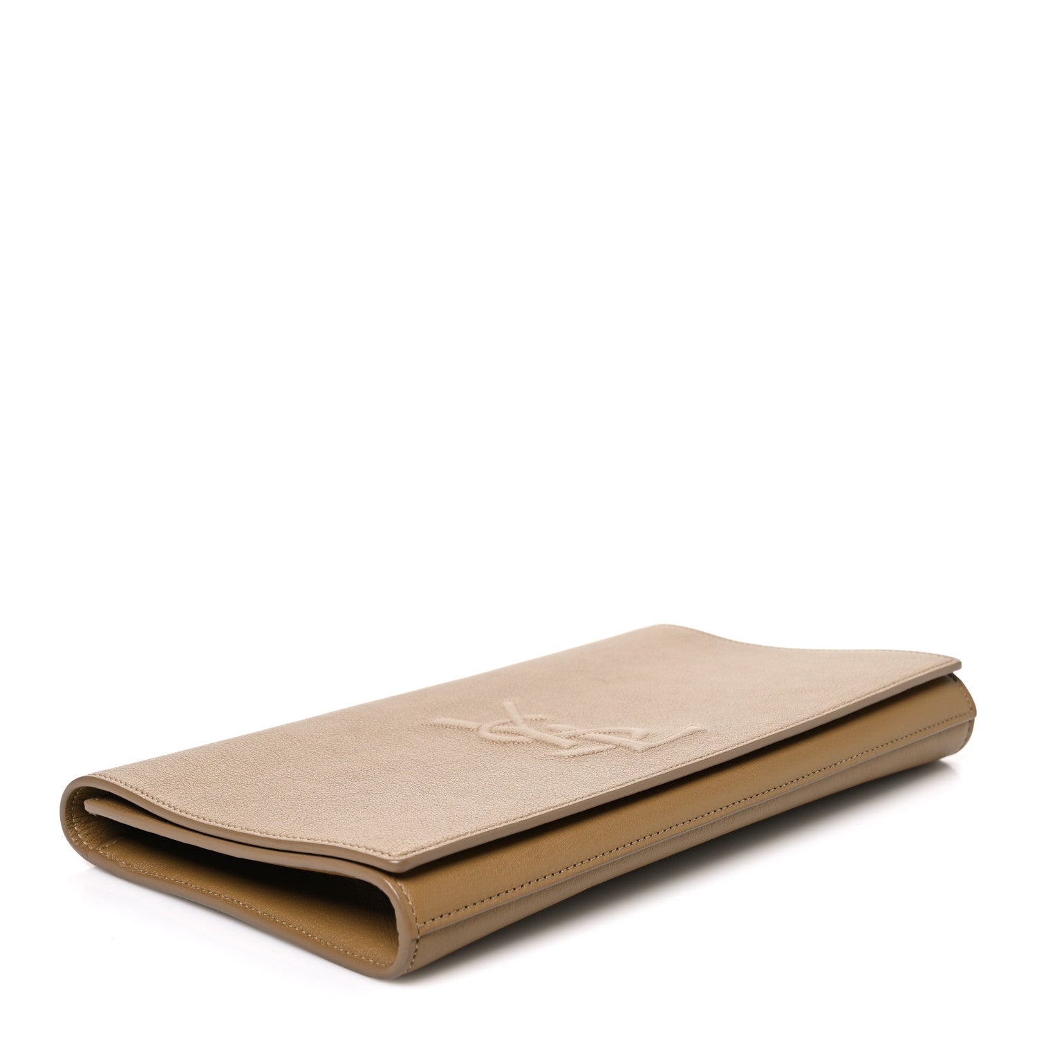 Saint Laurent Calfskin Monogram Large Belle De Jour Clutch  Beige 4 of 7
