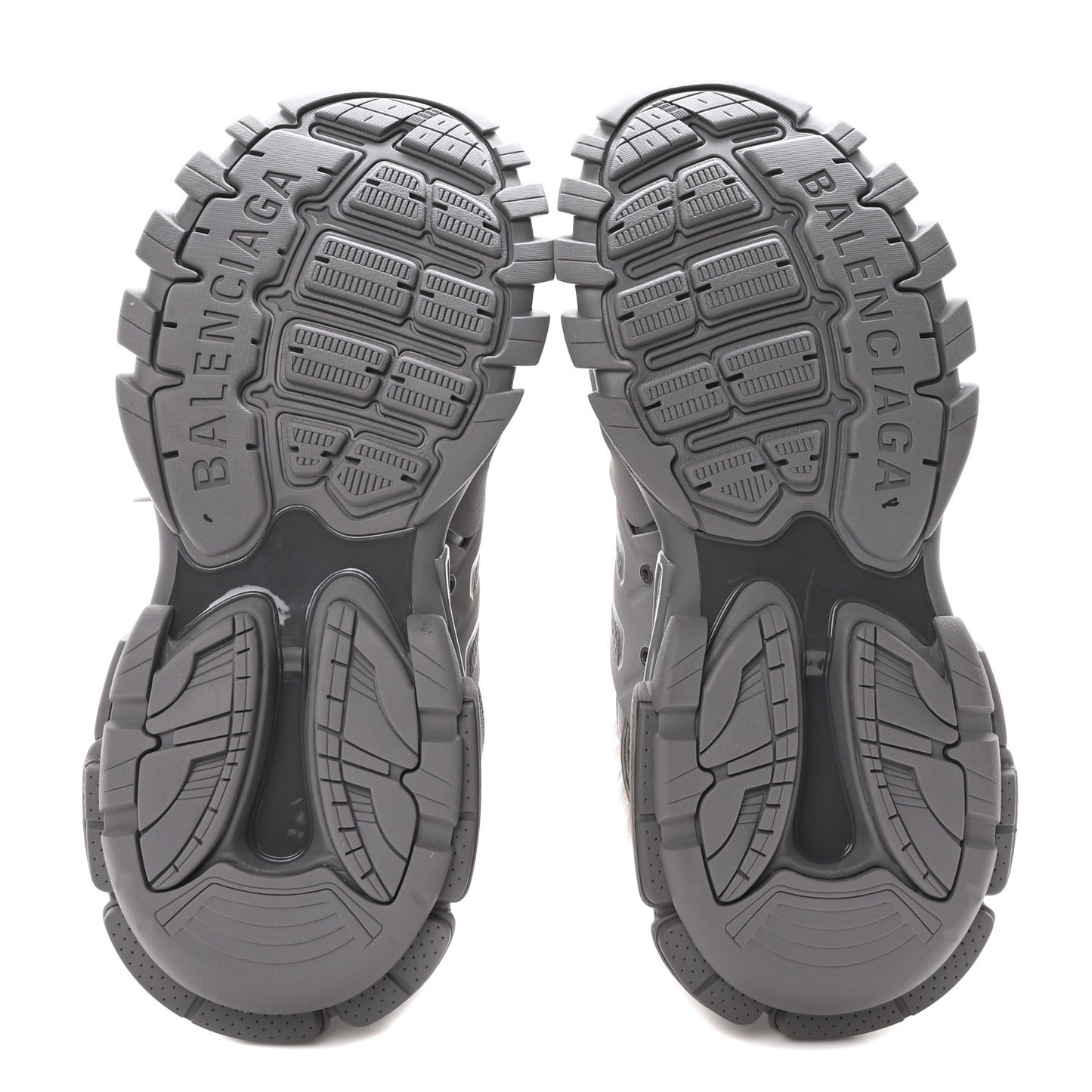 Mesh Rubber Faux Fur Track Sneakers 41 Grey