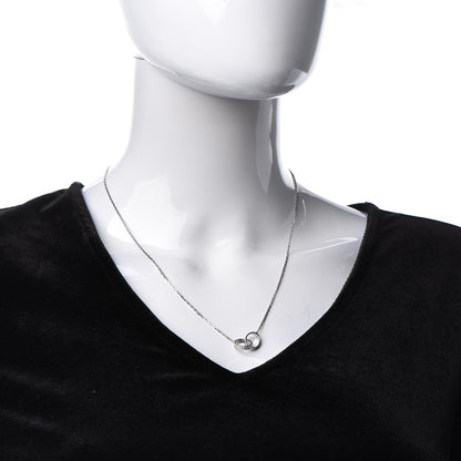 Cartier 18K White Gold Diamond Interlocking LOVE Necklace 2 of 8