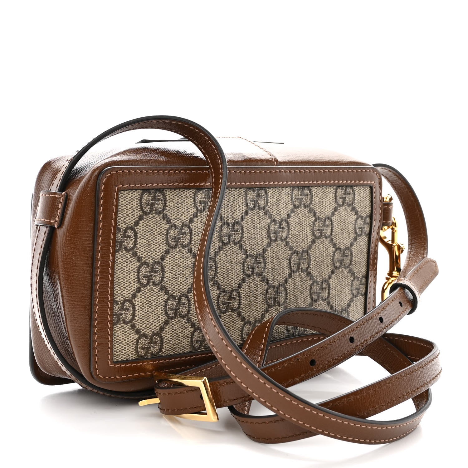 Gucci GG Supreme Monogram Mini Clasp Bag Beige Brown 3 of 12