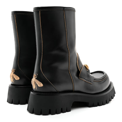 Gucci Cordovan Lux Womens Harald Horsebit 25mm Platform Boots 36 Black 4 of 12