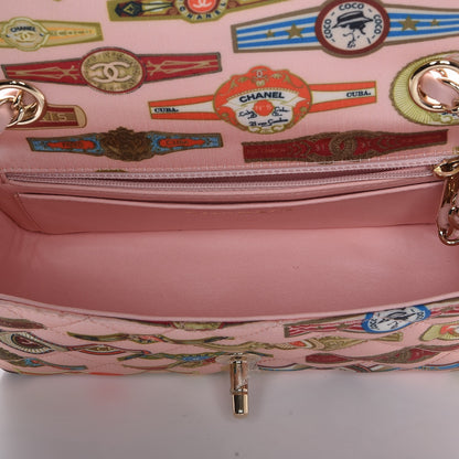 Chanel Satin Paris Cuba Cigare Print Mini Flap Pink 5 of 8
