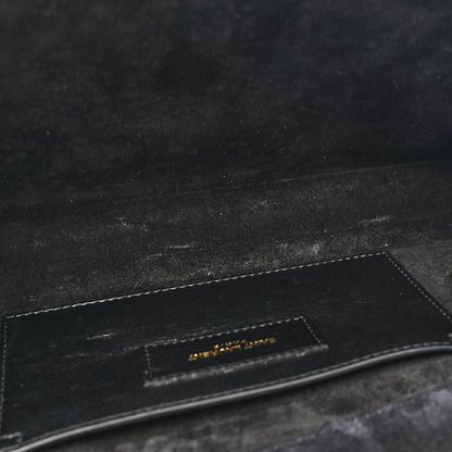 Saint Laurent Textured Metallic Calfskin Classic Monogram Cassandre Clutch Silver 8 of 14