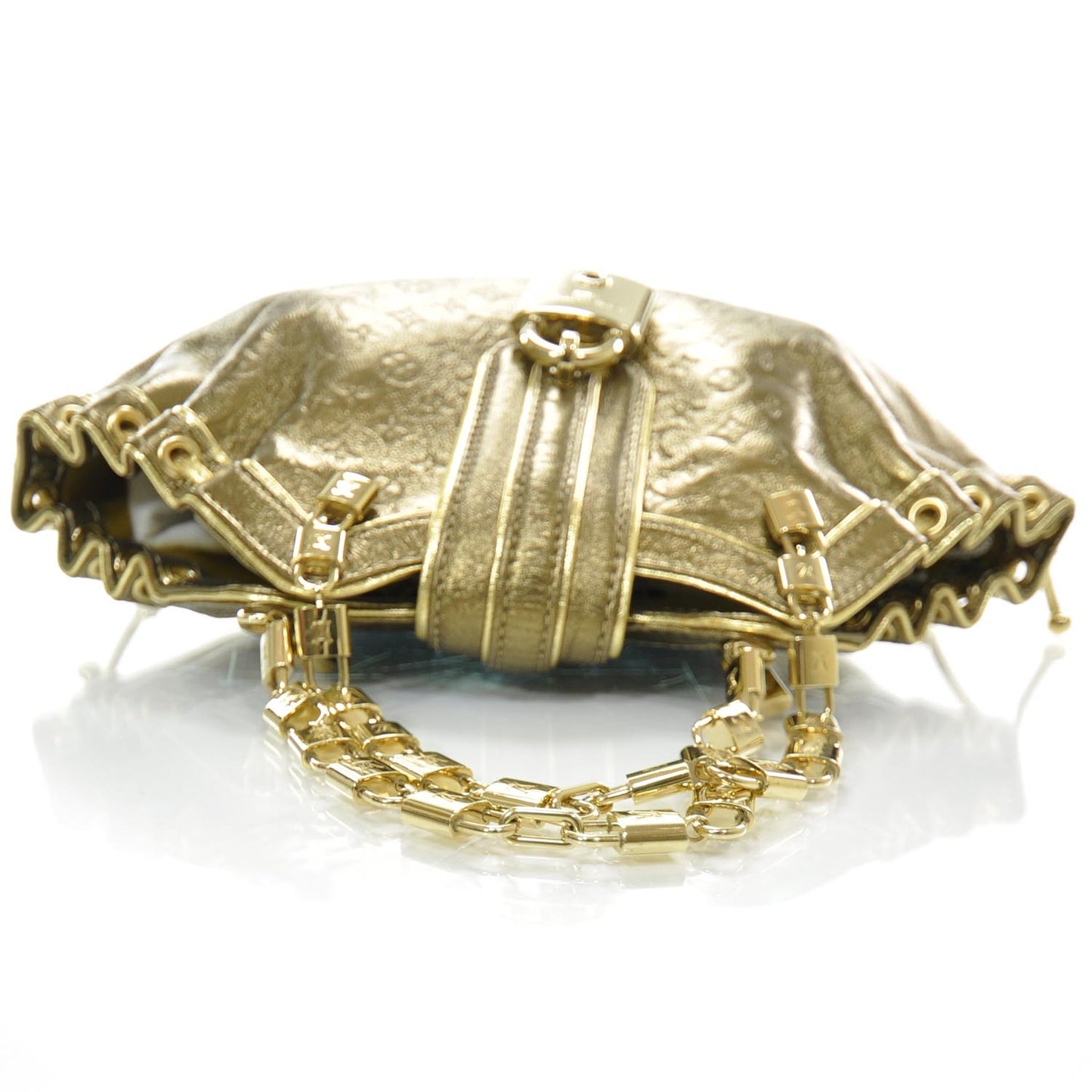 Cuir Gold Monogram Embossed Theda PM