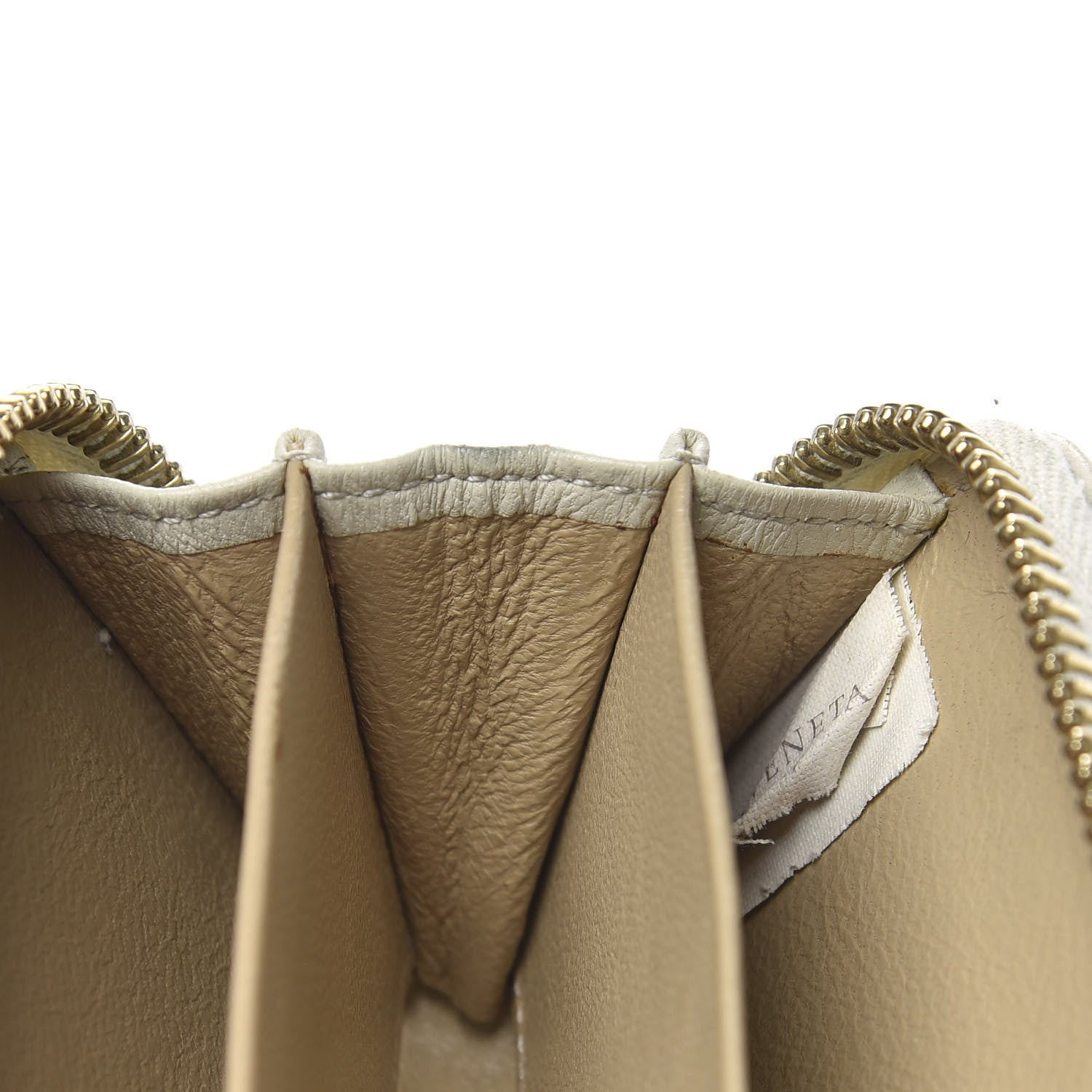Bottega Veneta Nappa Intrecciato Zip Around Coin Purse Cream 12 of 13