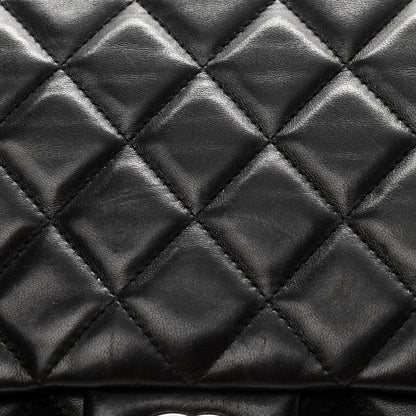 Chanel Lambskin Quilted Clutch With Chain Flap Black 9 of 13