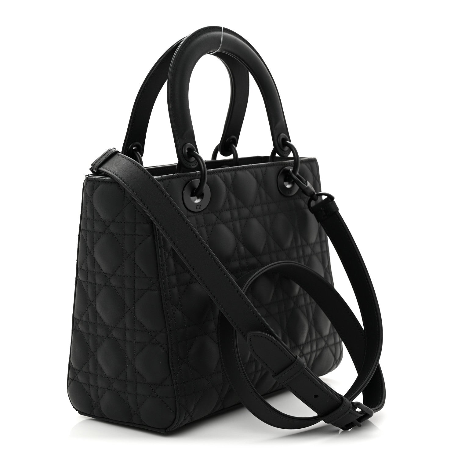 Christian Dior Ultra Matte Calfskin Cannage Medium Lady Dior Black 3 of 9