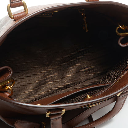 Prada Saffiano Cuir Brevetto Satchel Palissandro 7 of 11