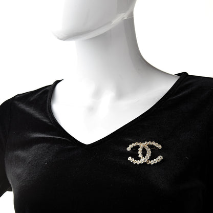 Chanel Crystal CC Brooch Gold 2 of 5