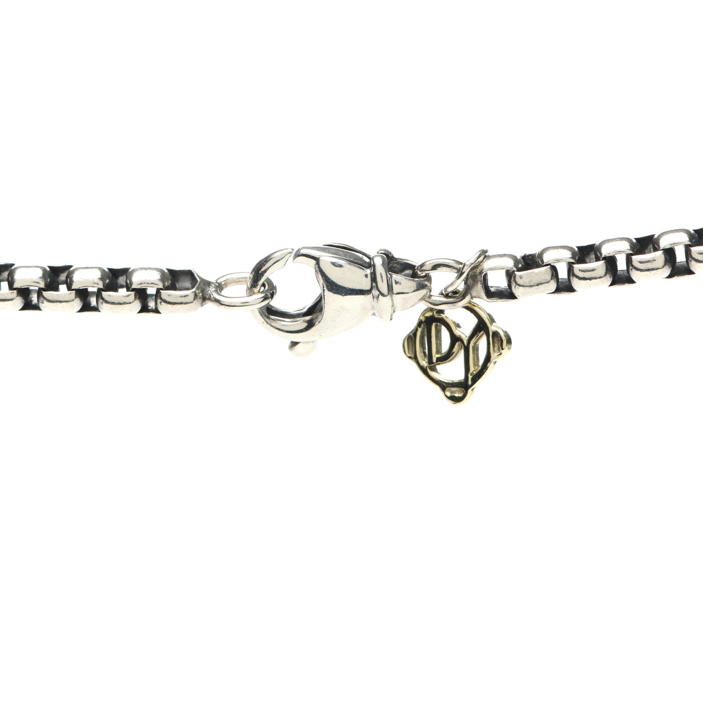 Sterling Silver 14K Yellow Gold 3.6mm Medium Box Chain Necklace 32"