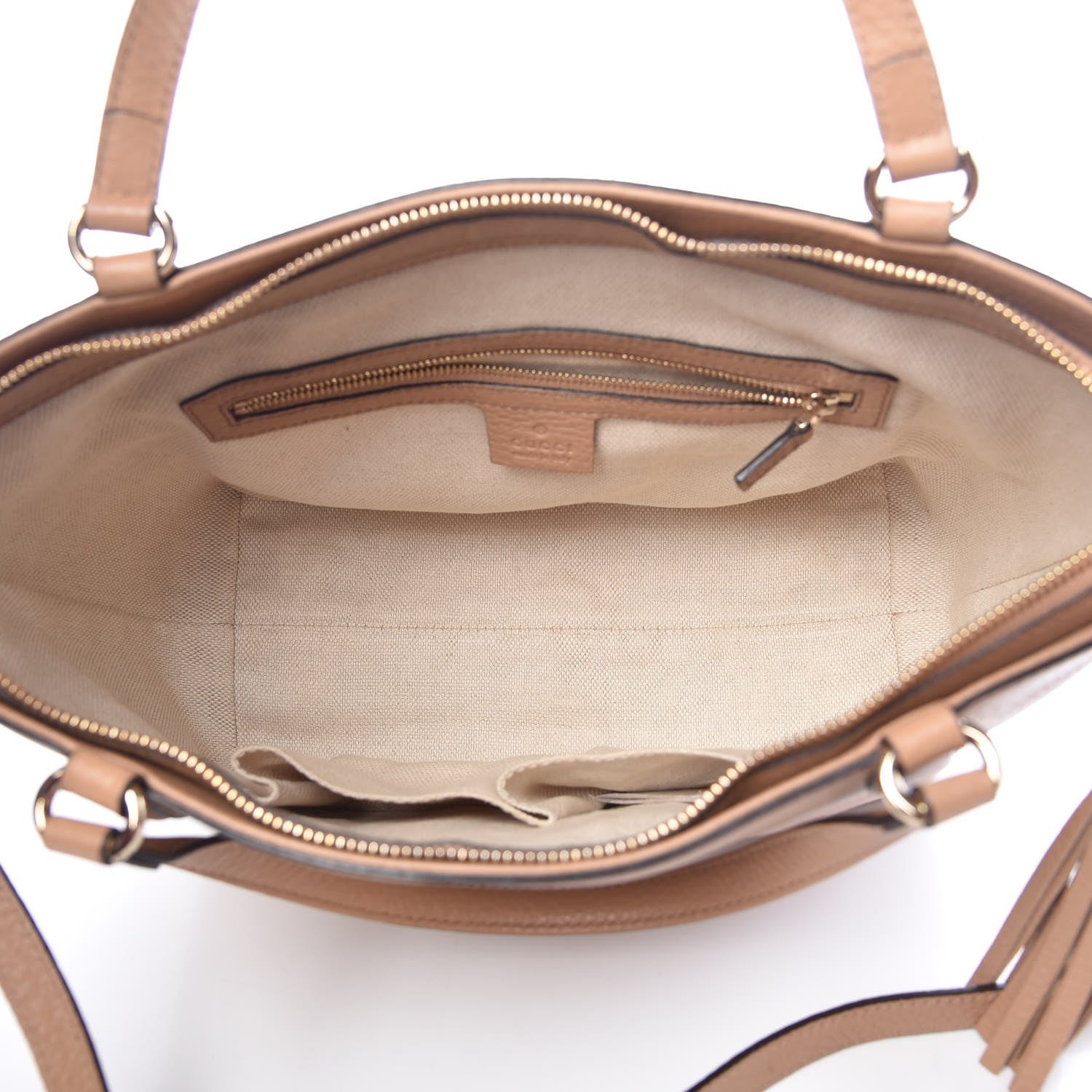 Gucci Pebbled Calfskin Small Soho Top Handle Bag Camelia 6 of 11