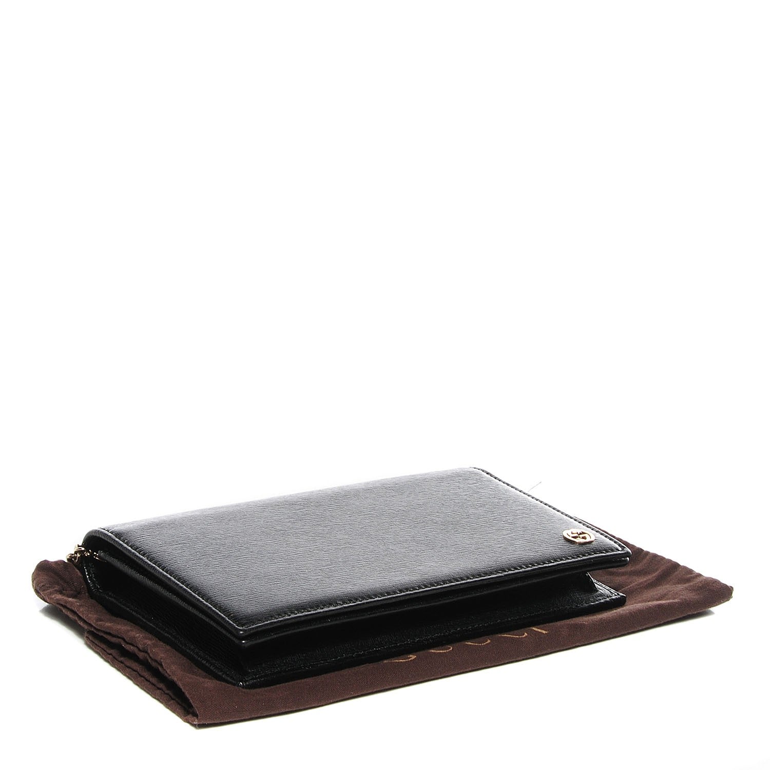 Gucci Textured Calfskin Medium Betty Chain Wallet Black 4 of 7