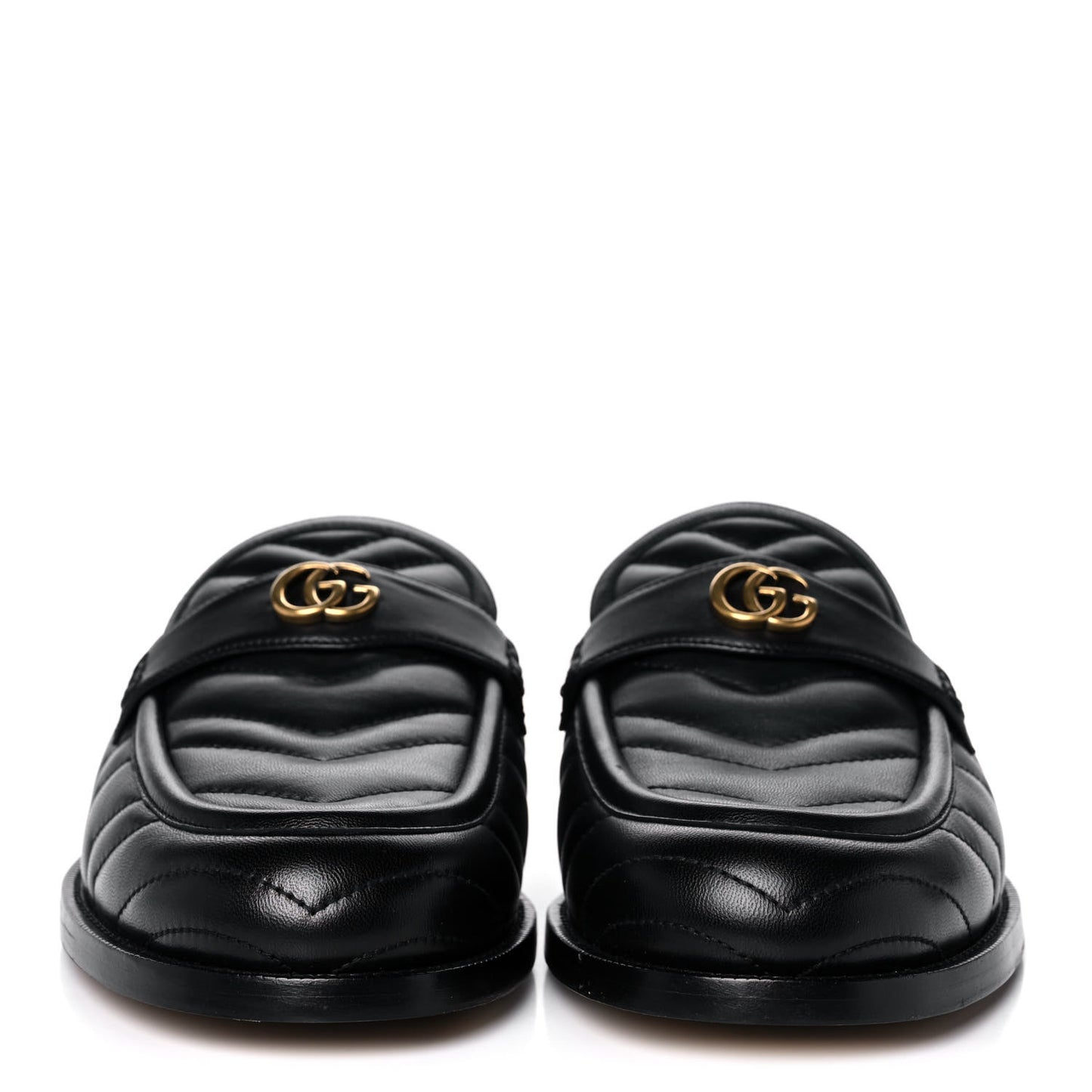 Nappa Matelasse Mens GG Marmont Slippers 10 Black