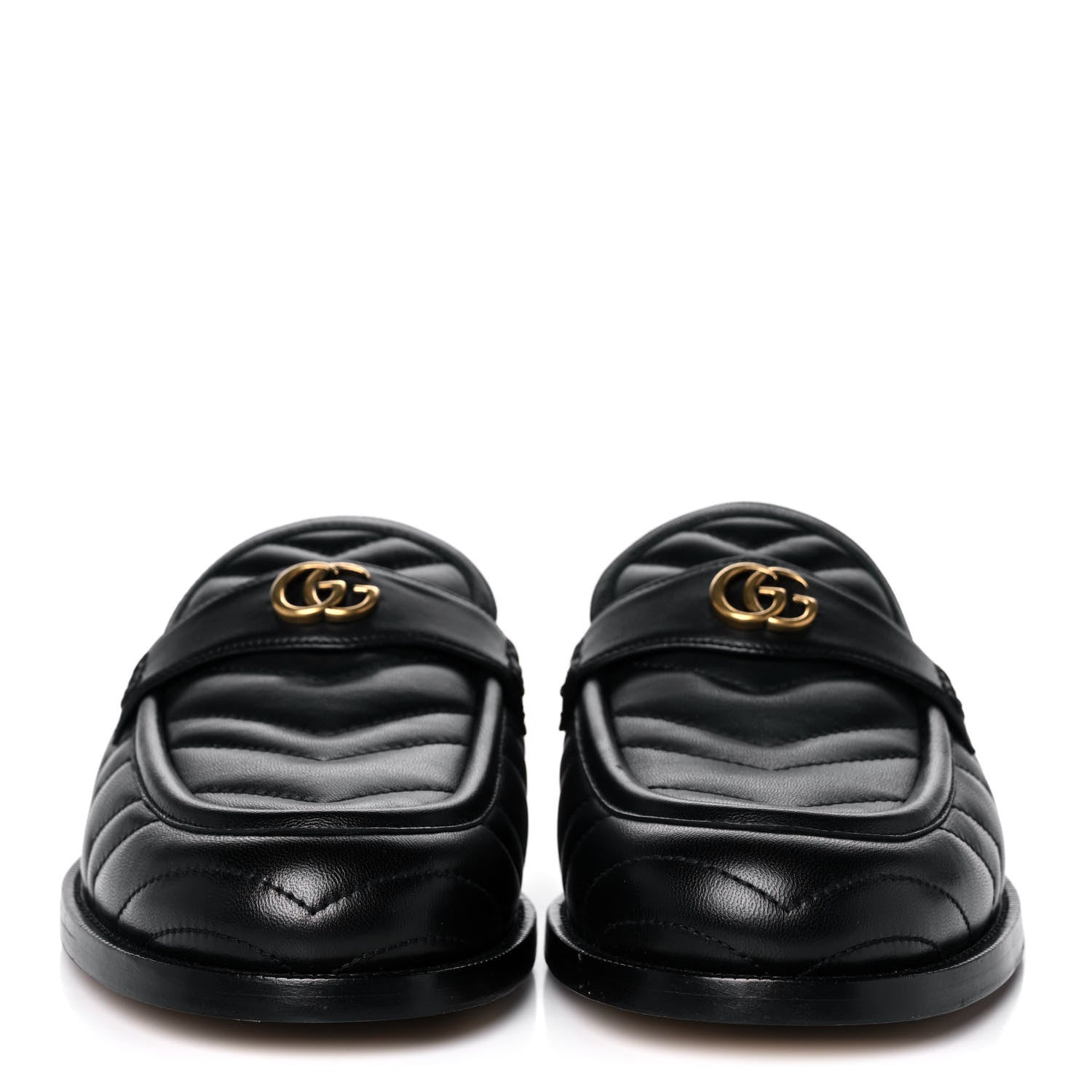 Gucci Nappa Matelasse Mens GG Marmont Slippers 10 Black 2 of 11