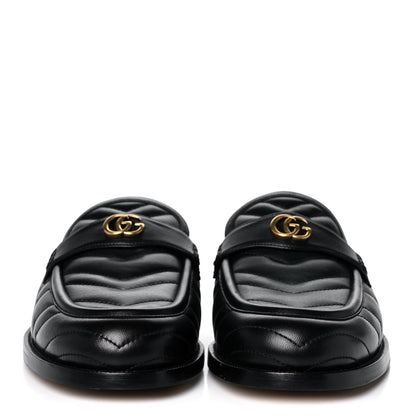 Gucci Nappa Matelasse Mens GG Marmont Slippers 10 Black 2 of 11