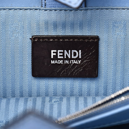 Fendi Vitello Elite Flamingo Petite 2Jours Tote Azzurro Nebula 6 of 14