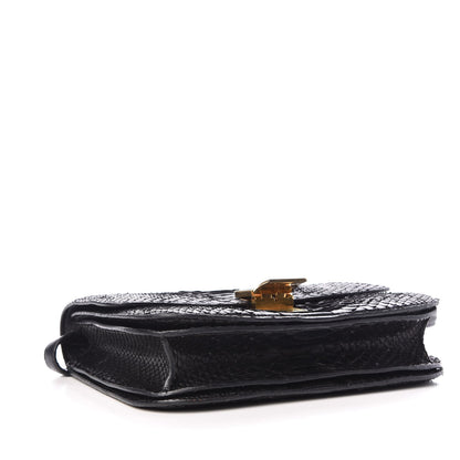 Celine Python Medium Classic Box Flap Bag Black 4 of 6