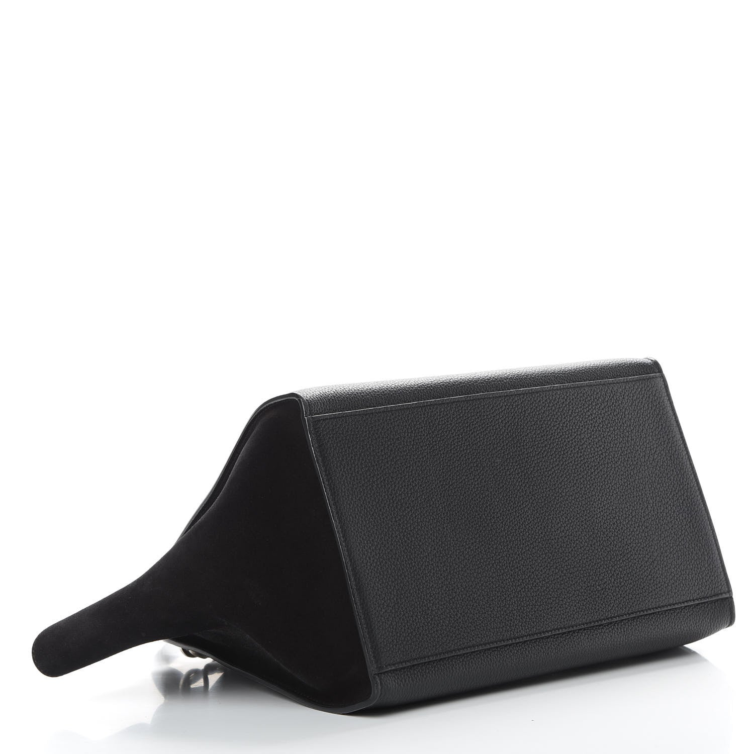 Celine Drummed Calfskin Suede Medium Trapeze Black 5 of 10
