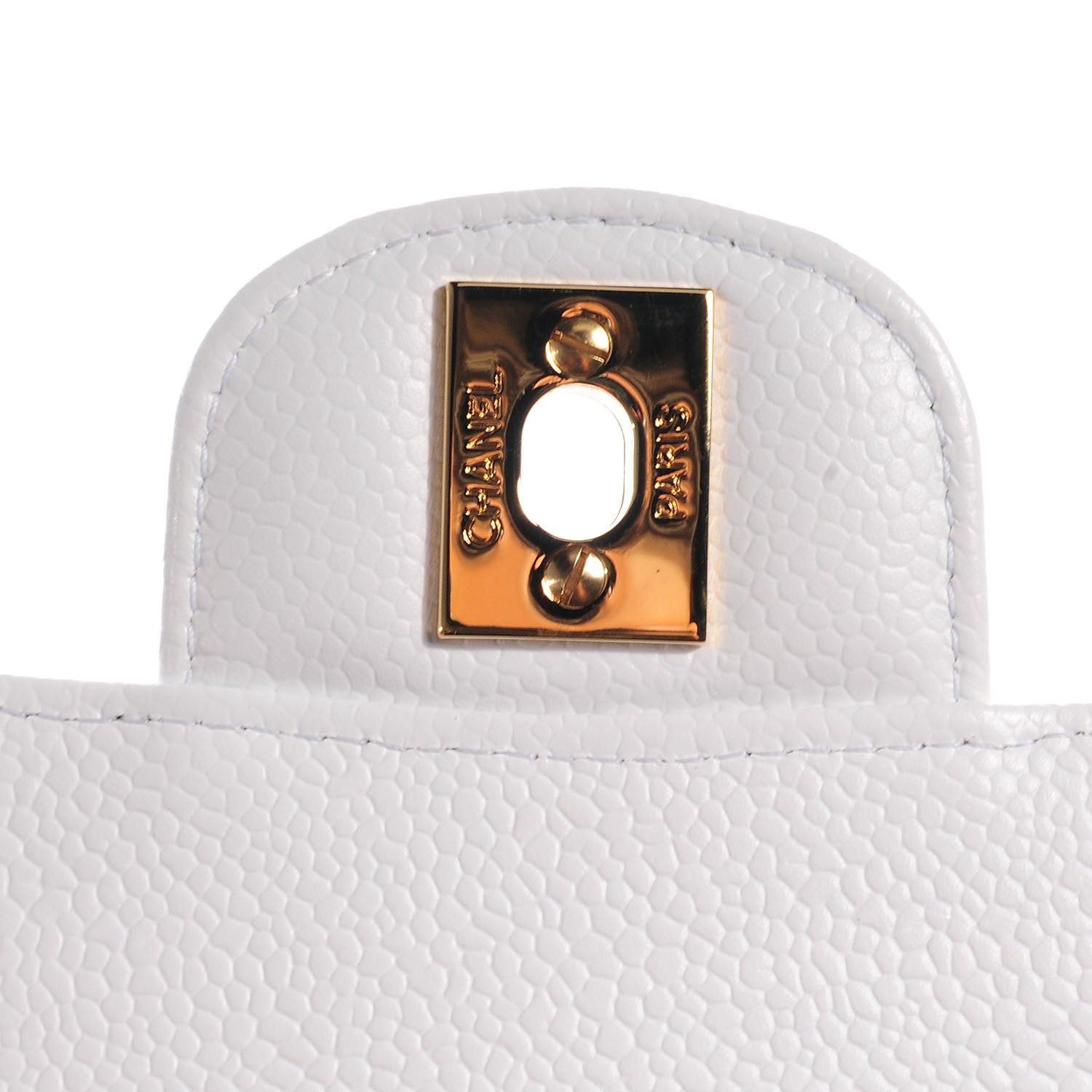 Chanel Caviar Quilted Medium Double Flap White 6 of 9