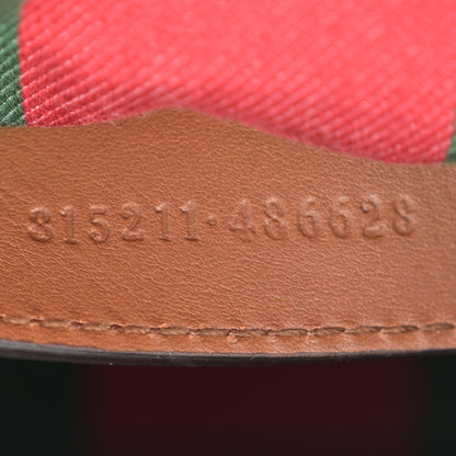 Gucci GG Supreme Monogram Textured Calfskin Emblem Mini Shoulder Bag Beige Dark Brown 7 of 10