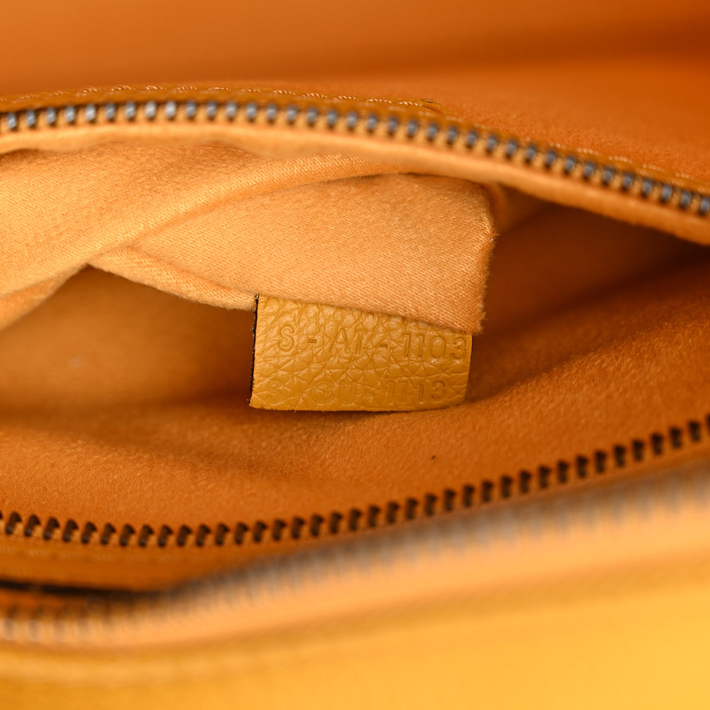 Drummed Calfskin Mini Luggage Ocre