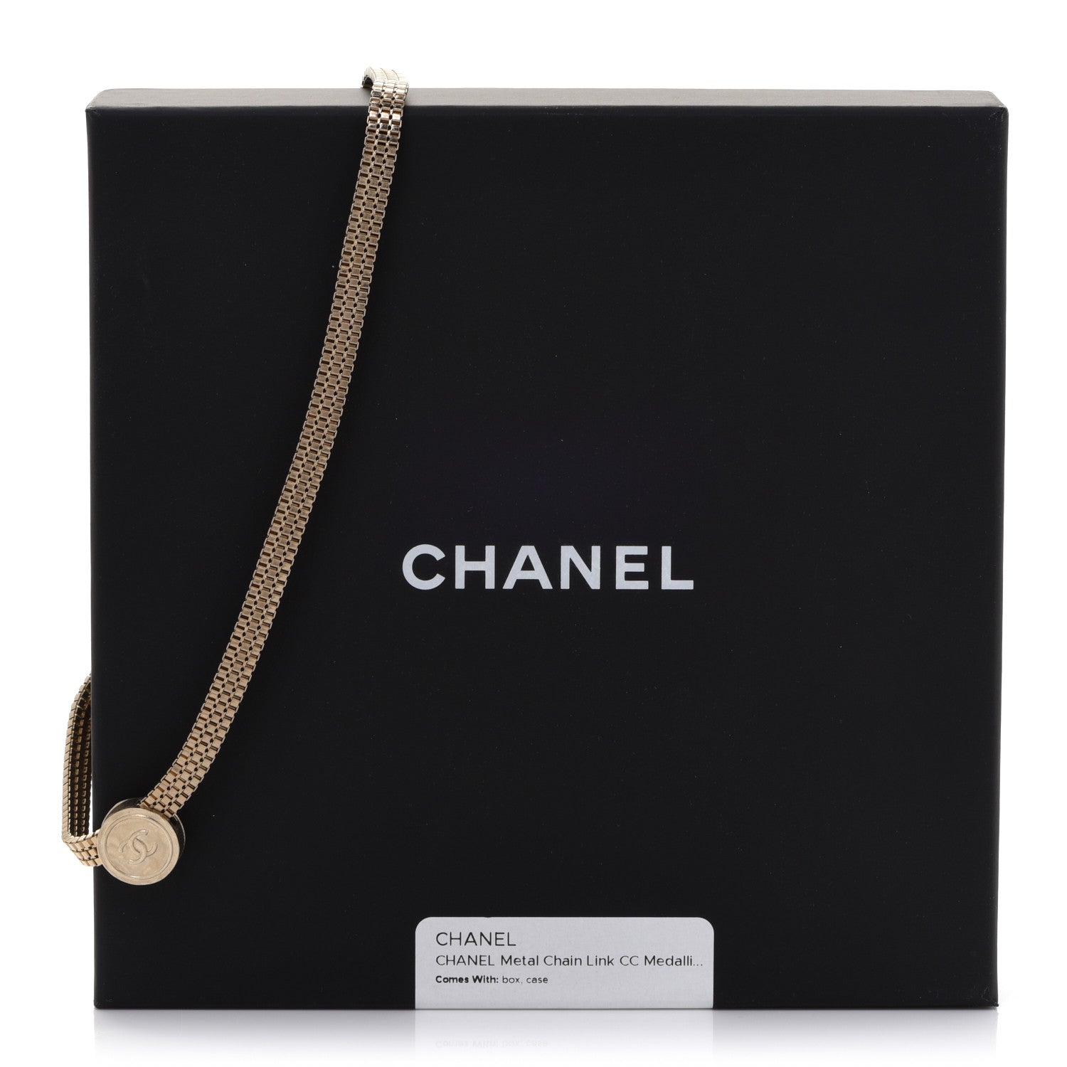Chanel Metal Chain Link CC Medallion Choker Necklace Gold 6 of 6