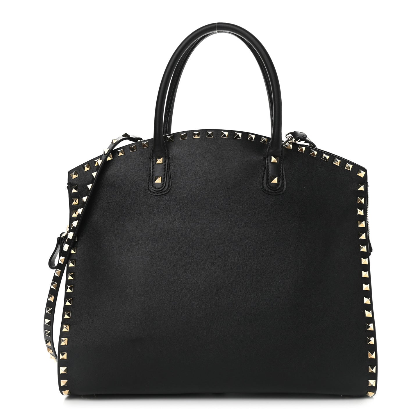 Vitello Rockstud Dome Shopper Black