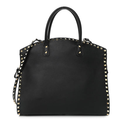 Valentino Garavani Vitello Rockstud Dome Shopper Black 1 of 11
