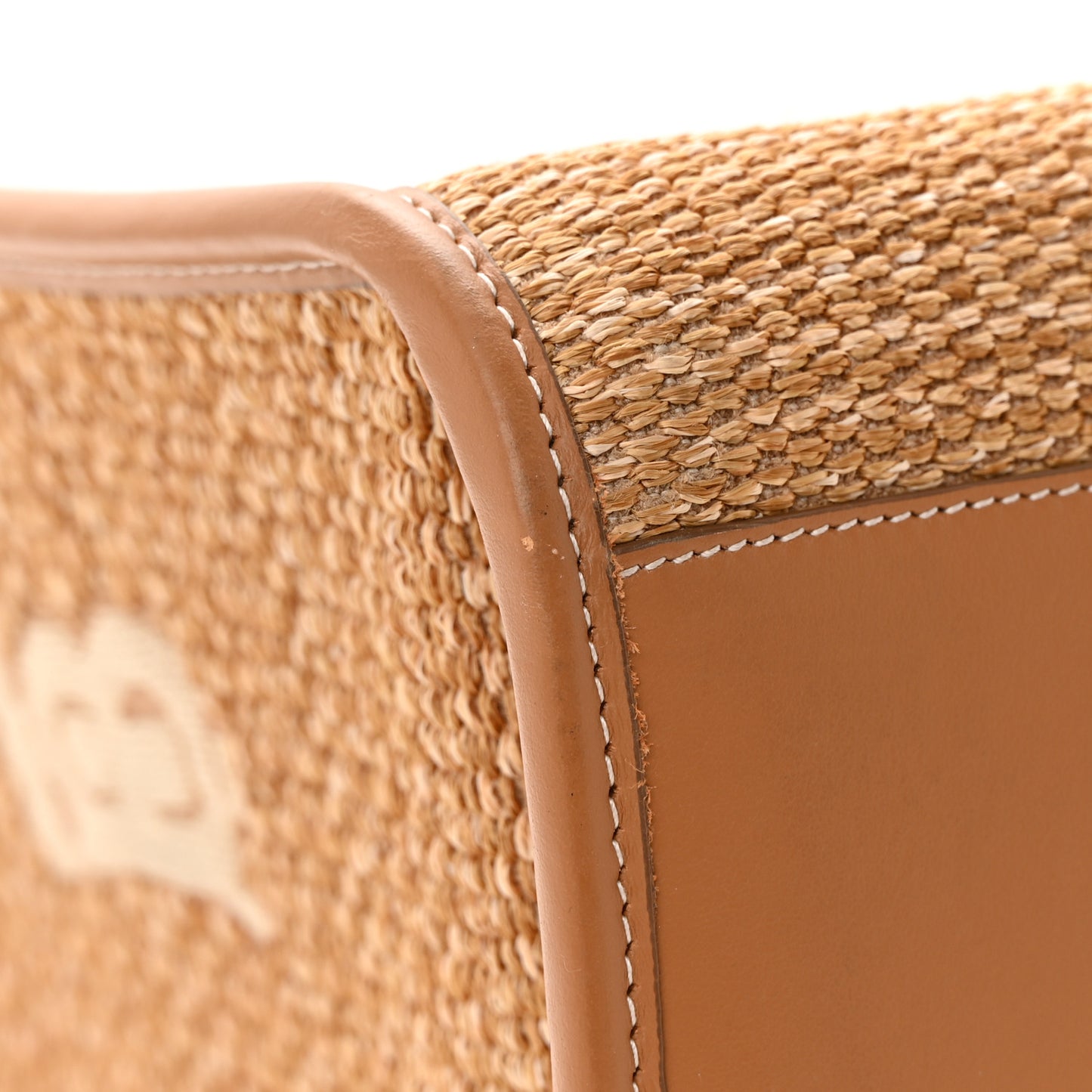 Raffia Calfskin Large Freya Tote Natural