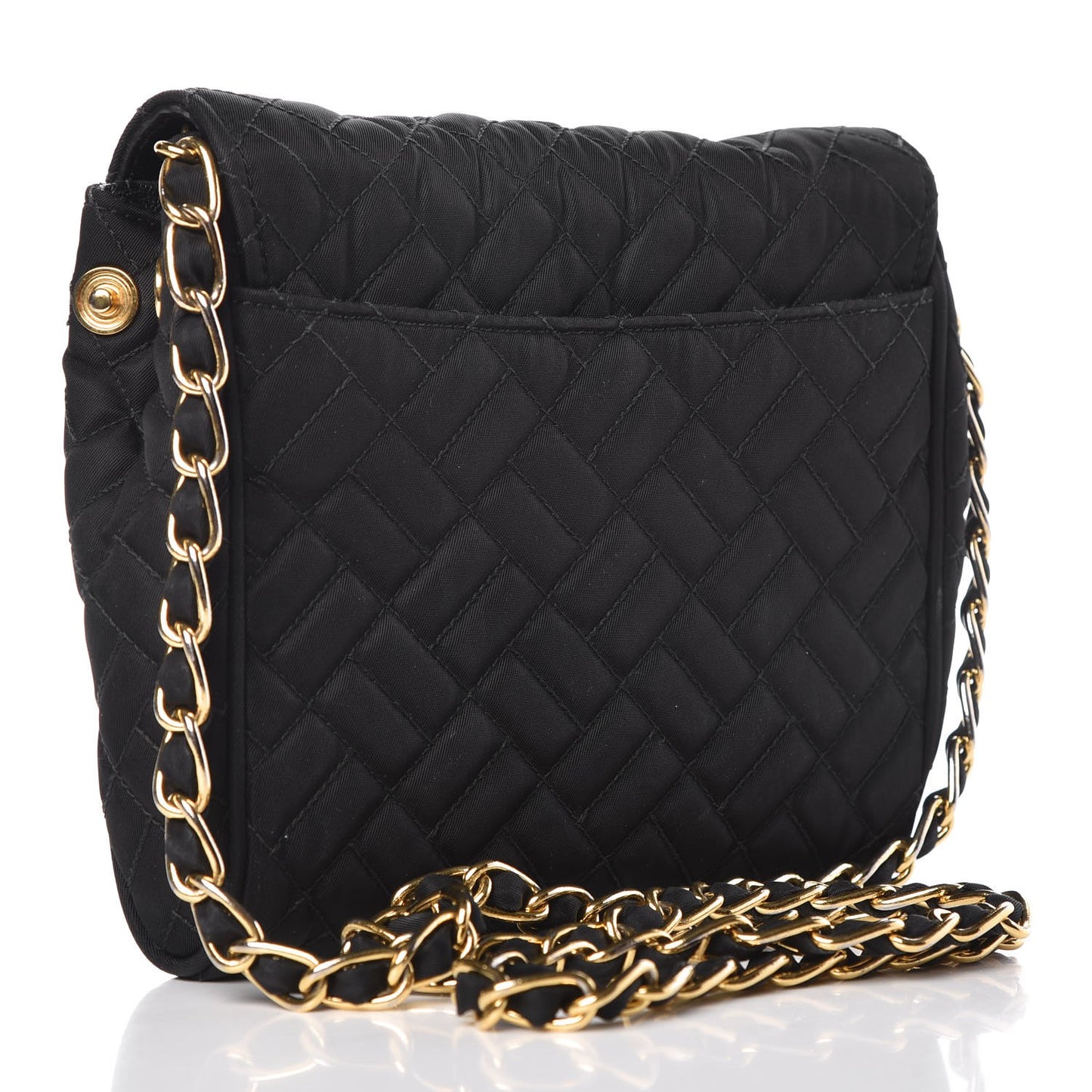 Nylon Tessuto Impuntu Quilted Flap Black