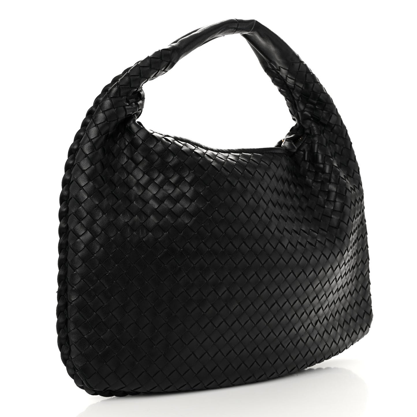 Nappa Intrecciato Medium Veneta Hobo Black