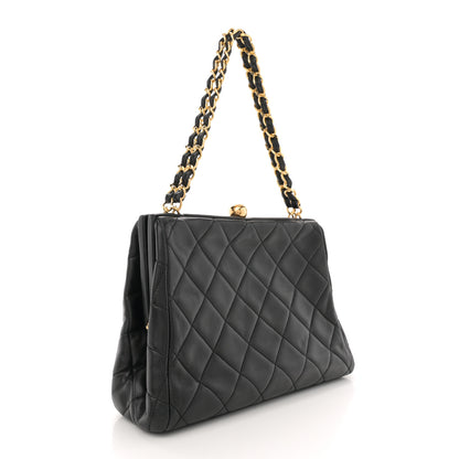 Chanel Lambskin Quilted Small Kisslock Bag Black 3 of 11