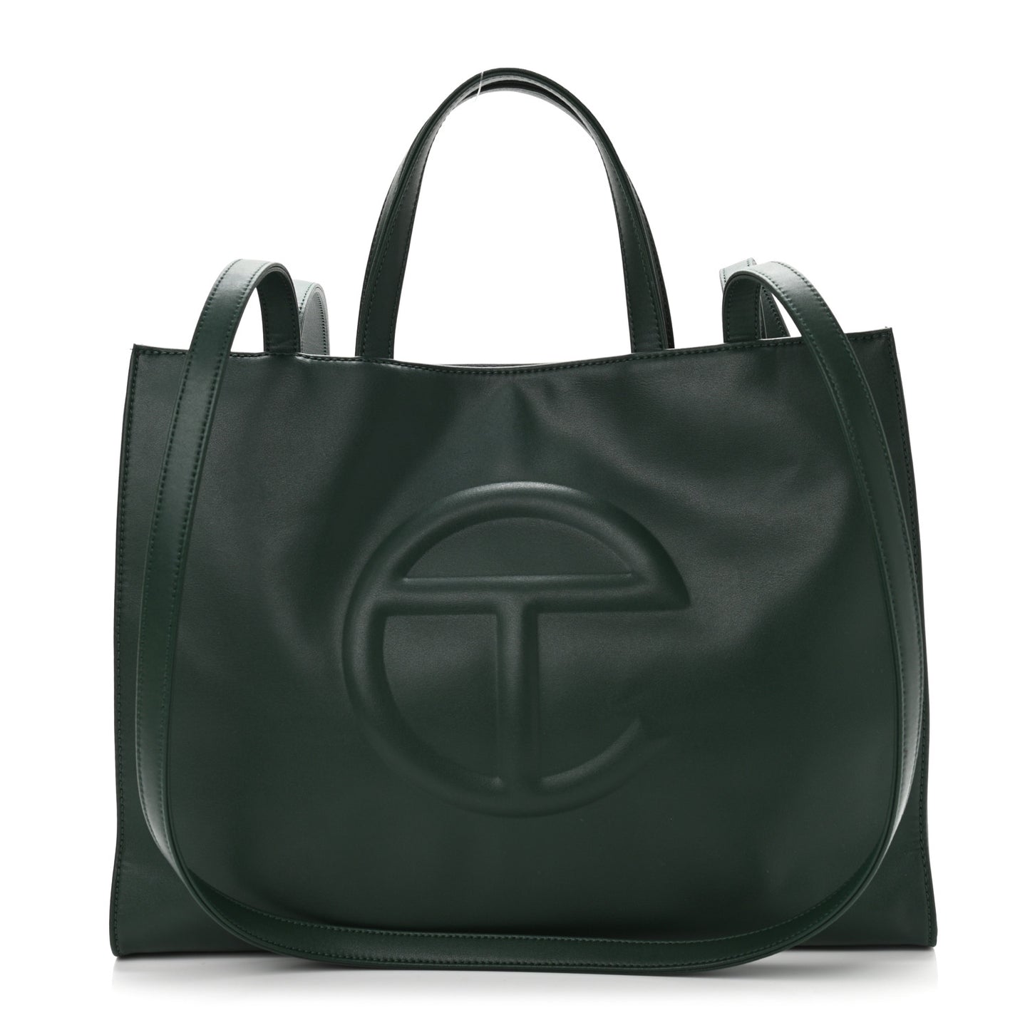 Vegan Leather Medium Shopping Bag Dark Olive