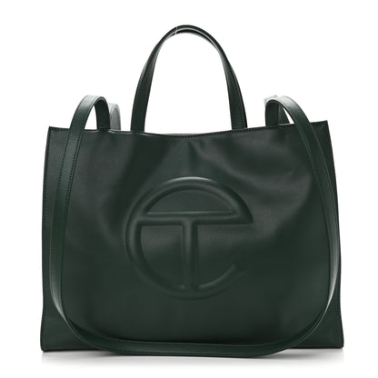 Telfar Vegan Leather Medium Shopping Bag Dark Olive 1 of 11