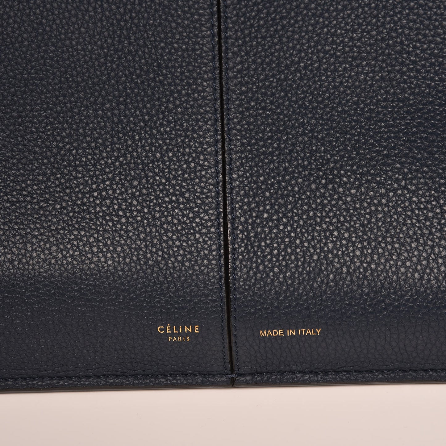 Baby Grained Calfskin Medium Tri-Fold Bag Steel Blue