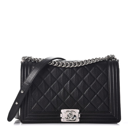 Chanel Perforated Lambskin Quilted New Medium Boy Flap Black 1 of 10