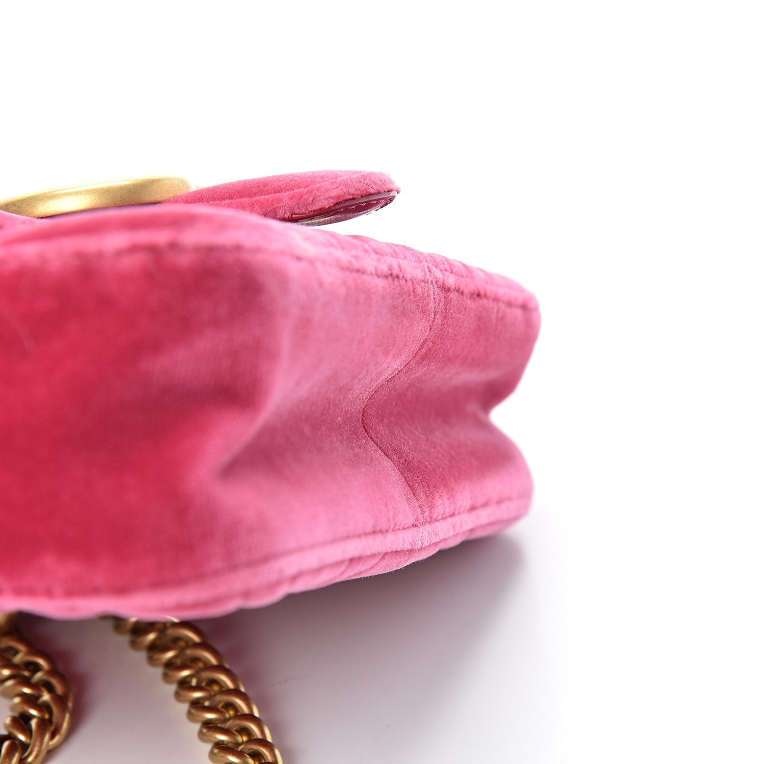 Gucci Velvet Matelasse Mini GG Marmont Shoulder Bag Light Raspberry Rose 11 of 12