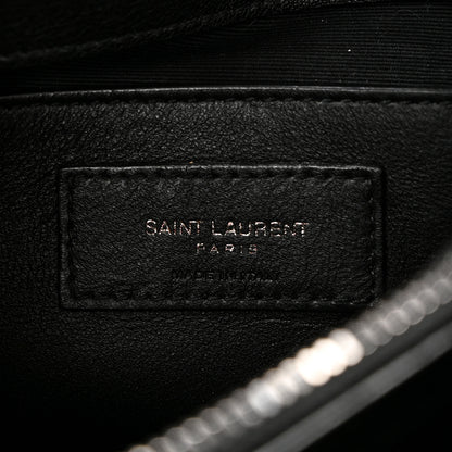 Saint Laurent Sheepskin Matelasse Chevron Monogram Medium College Bag Black 6 of 10