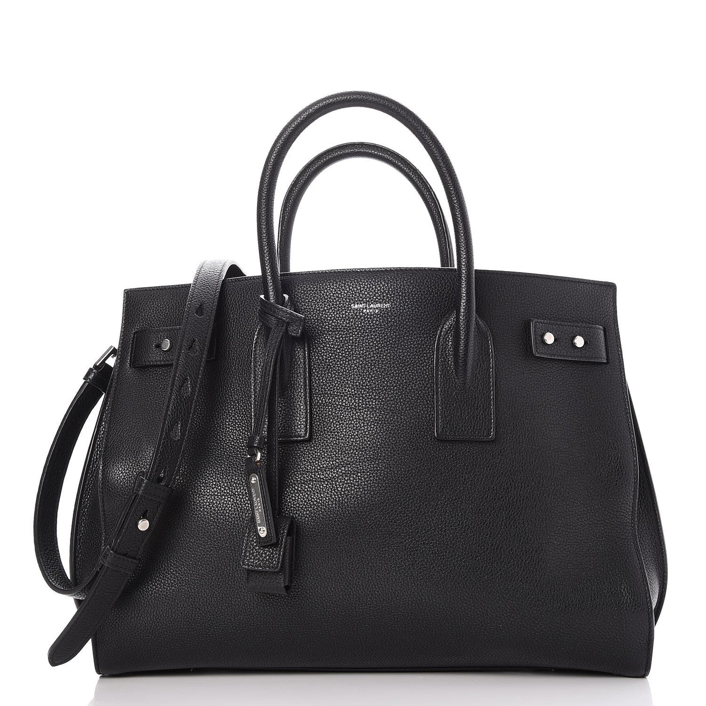 Grained Calfskin Medium Souple Sac De Jour Black