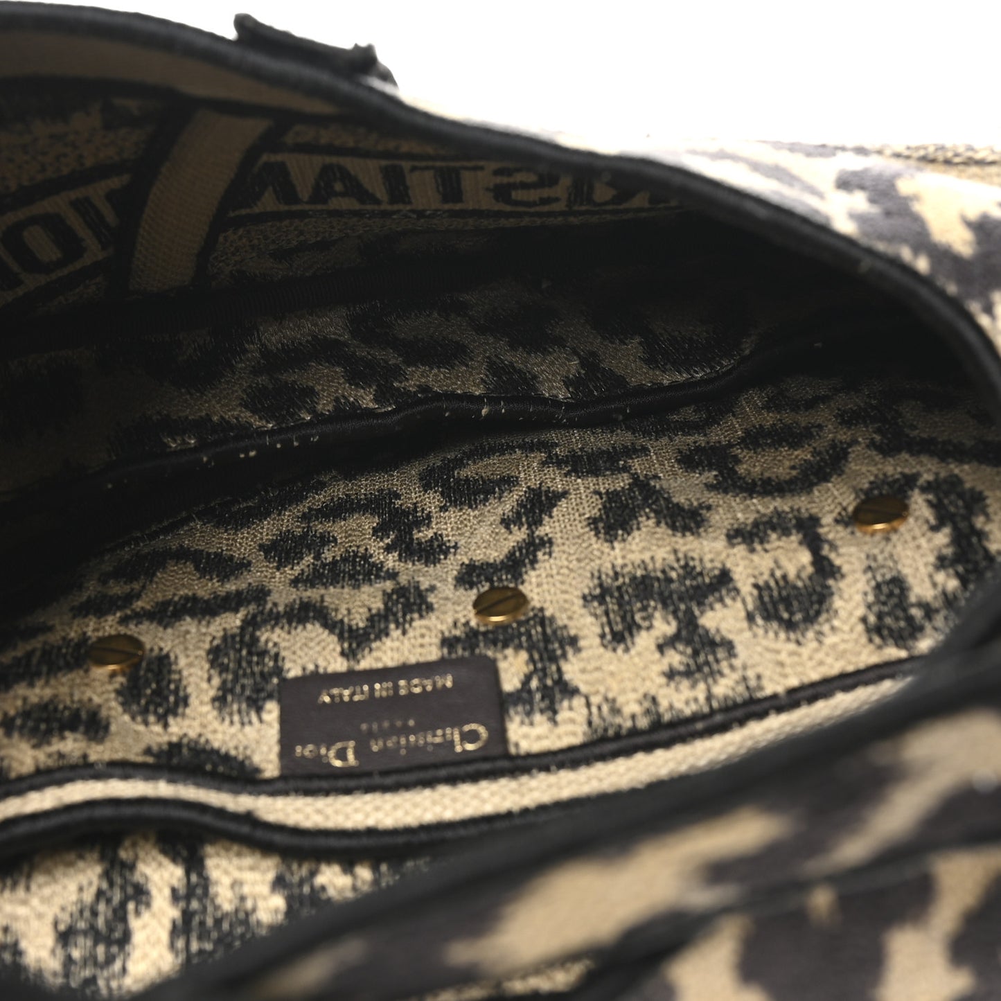 Canvas Mizza Embroidered Saddle Bag Beige Multicolor