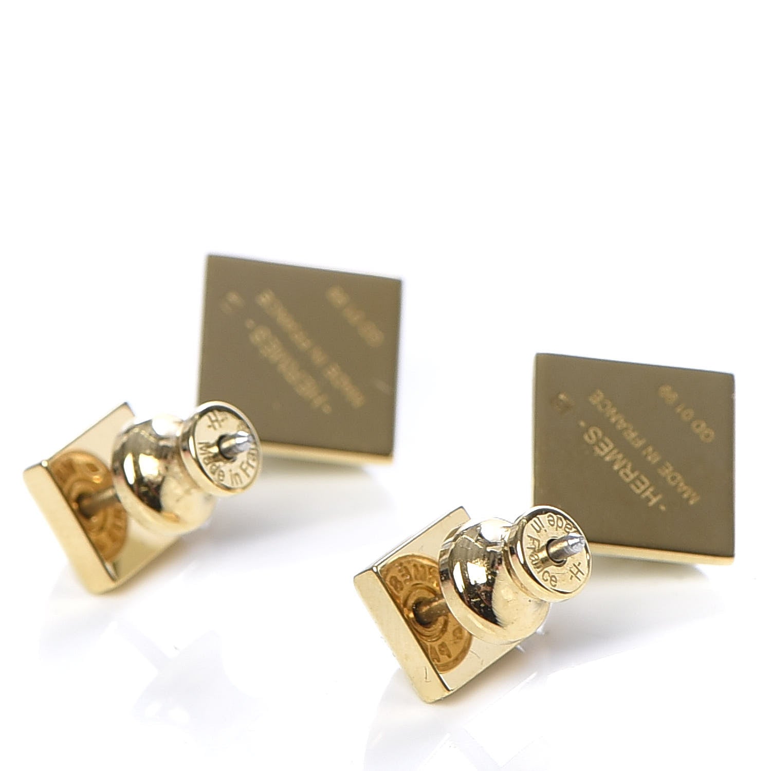Hermes Lacquer Earrings White 3 of 5